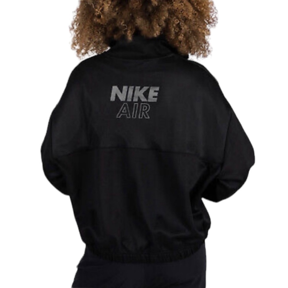 NIKE SPORTSWEAR AIR 1/4 Zip Black White Mesh Pullover Women's Size L - Picture 7 of 16